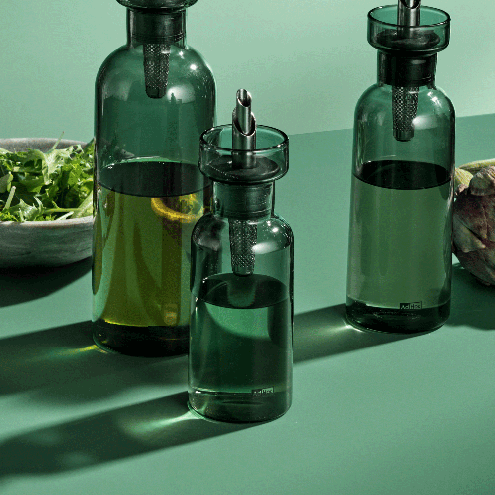 AromaPour Oil & Vinegar Dispenser in Grey Glass