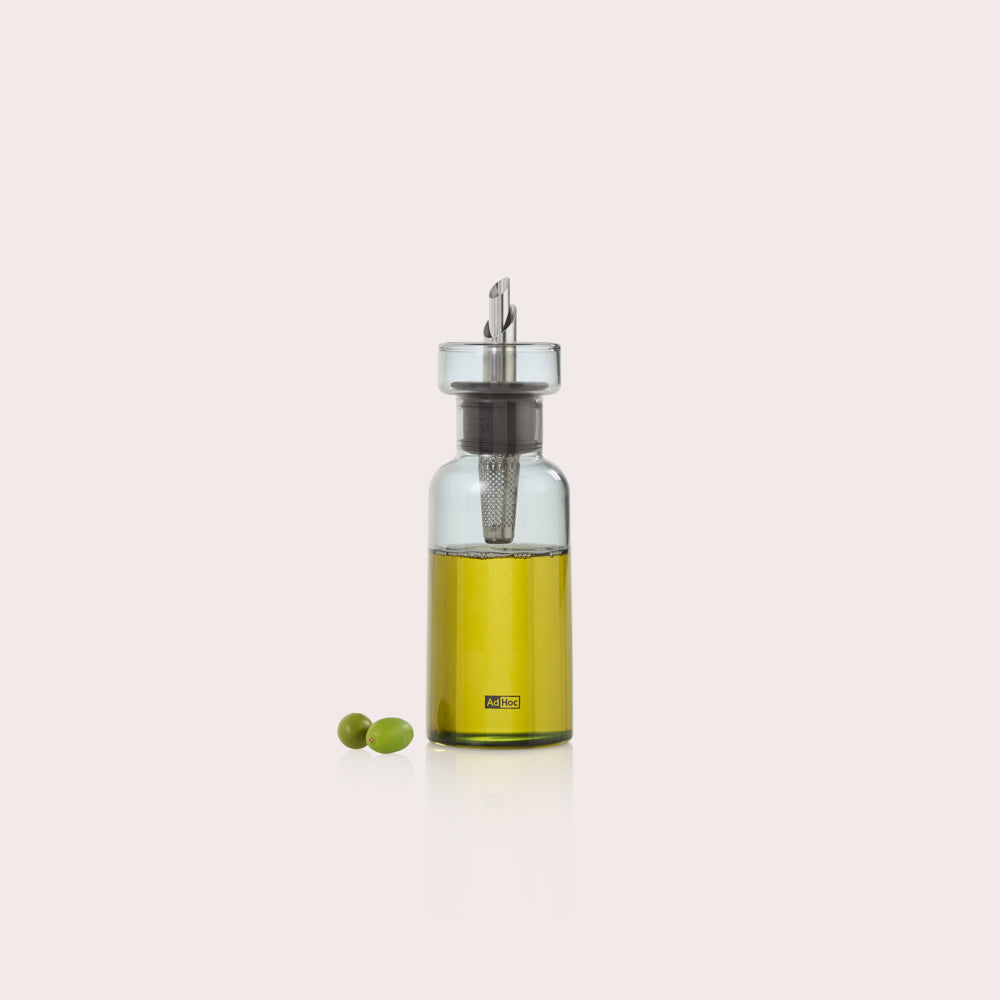 AromaPour Oil & Vinegar Dispenser in Grey Glass