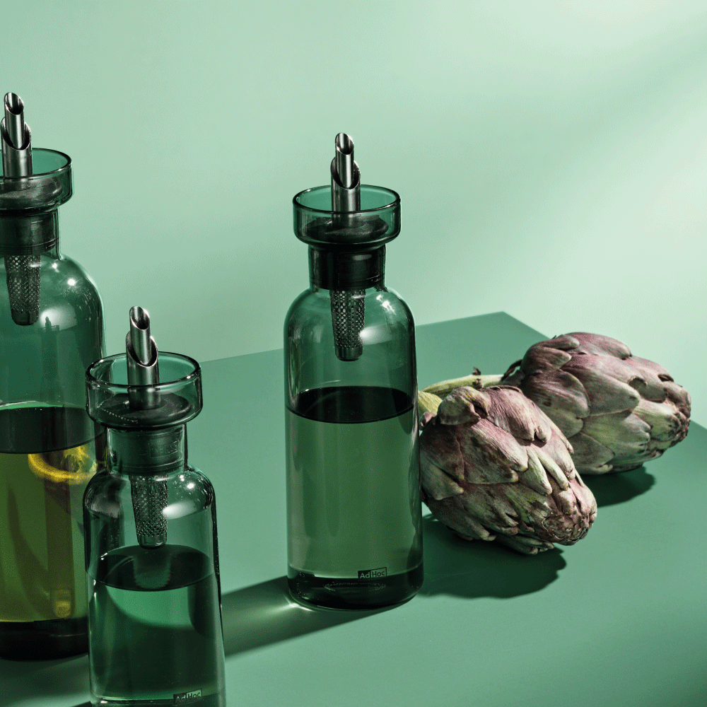 AromaPour Oil & Vinegar Dispenser in Grey Glass