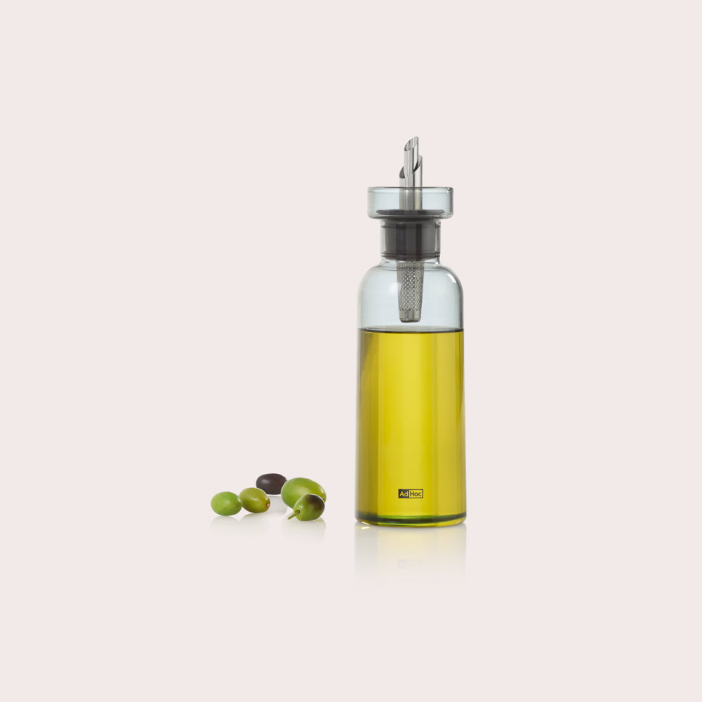 AromaPour Oil & Vinegar Dispenser in Grey Glass