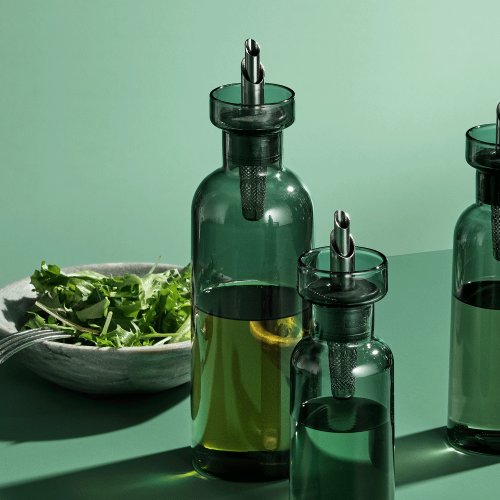 AromaPour Oil & Vinegar Dispenser in Grey Glass