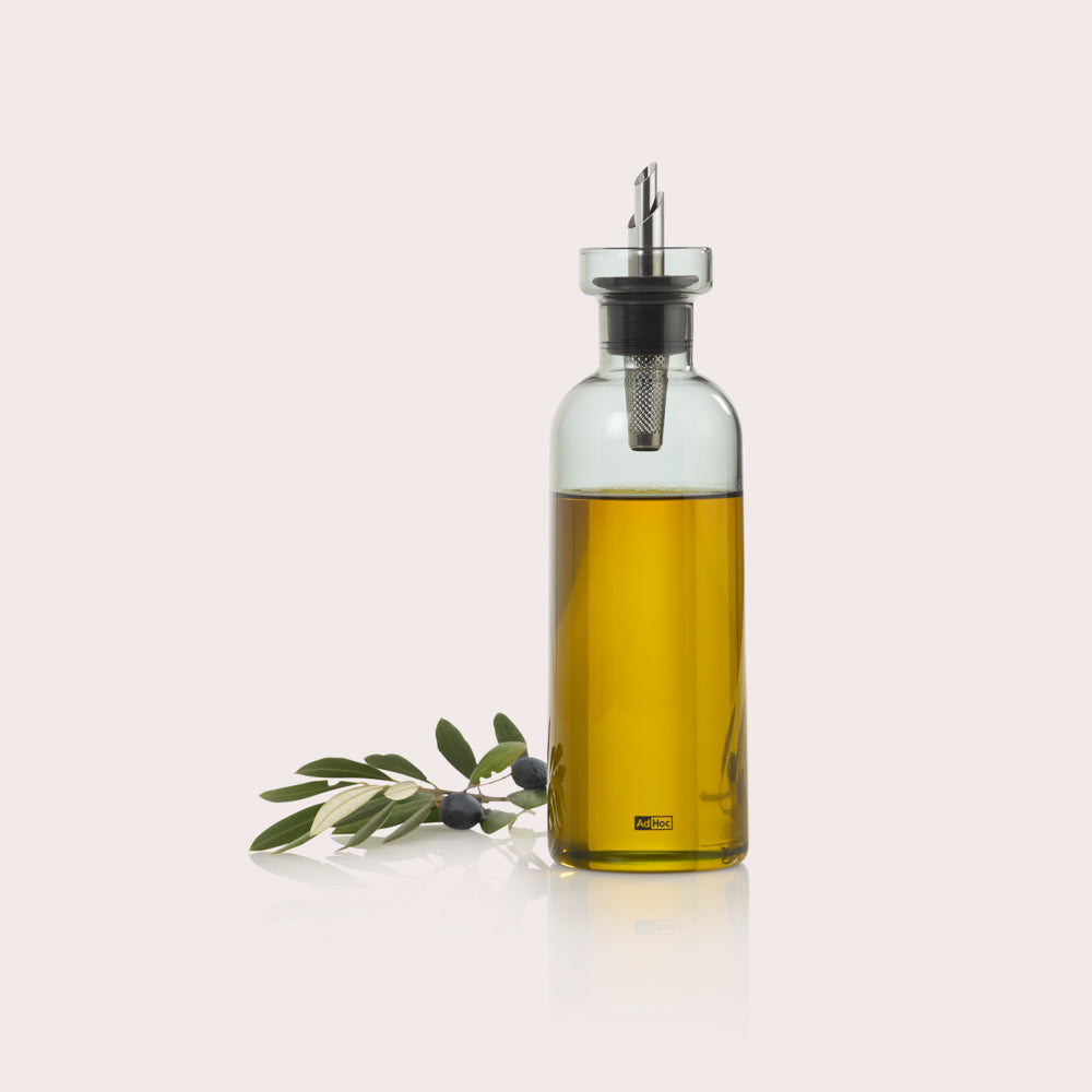 AromaPour Oil & Vinegar Dispenser in Grey Glass