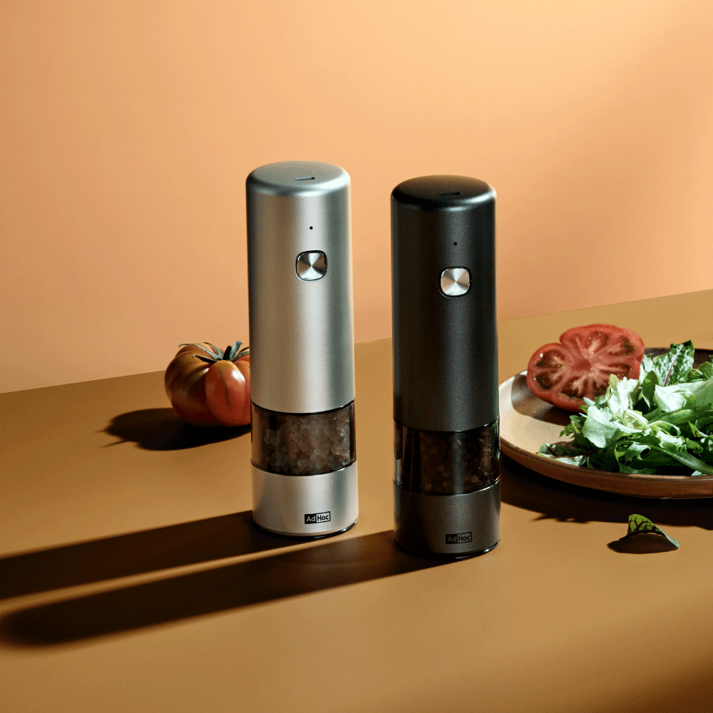 i.Mill Electric Salt & Pepper Mill Set in Light & Dark Grey Finish