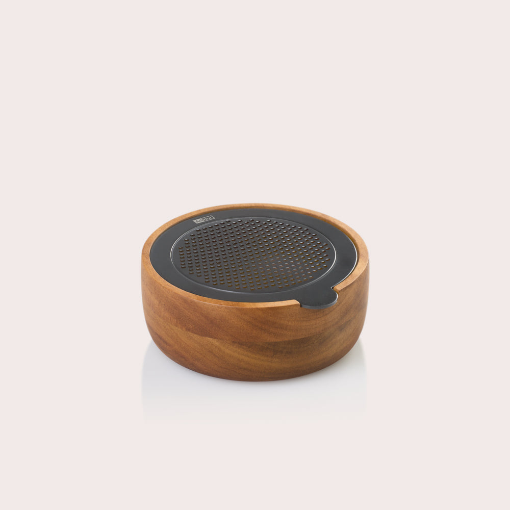 CutnServe Table Fine Grater in Black & Acacia Wood