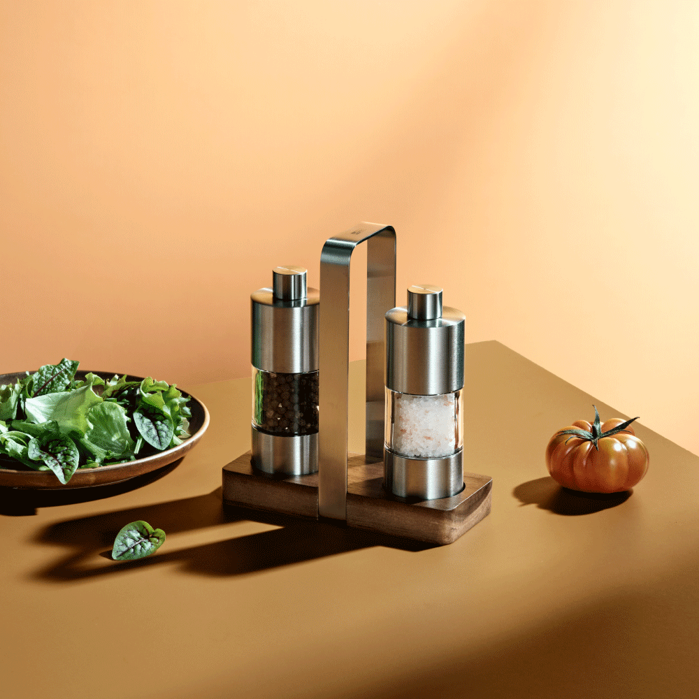 Menage Classic Salt & Pepper Mill Set with Tray