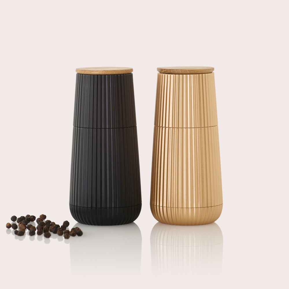 Scape Salt & Pepper Mill Set in Black & Oak Wood