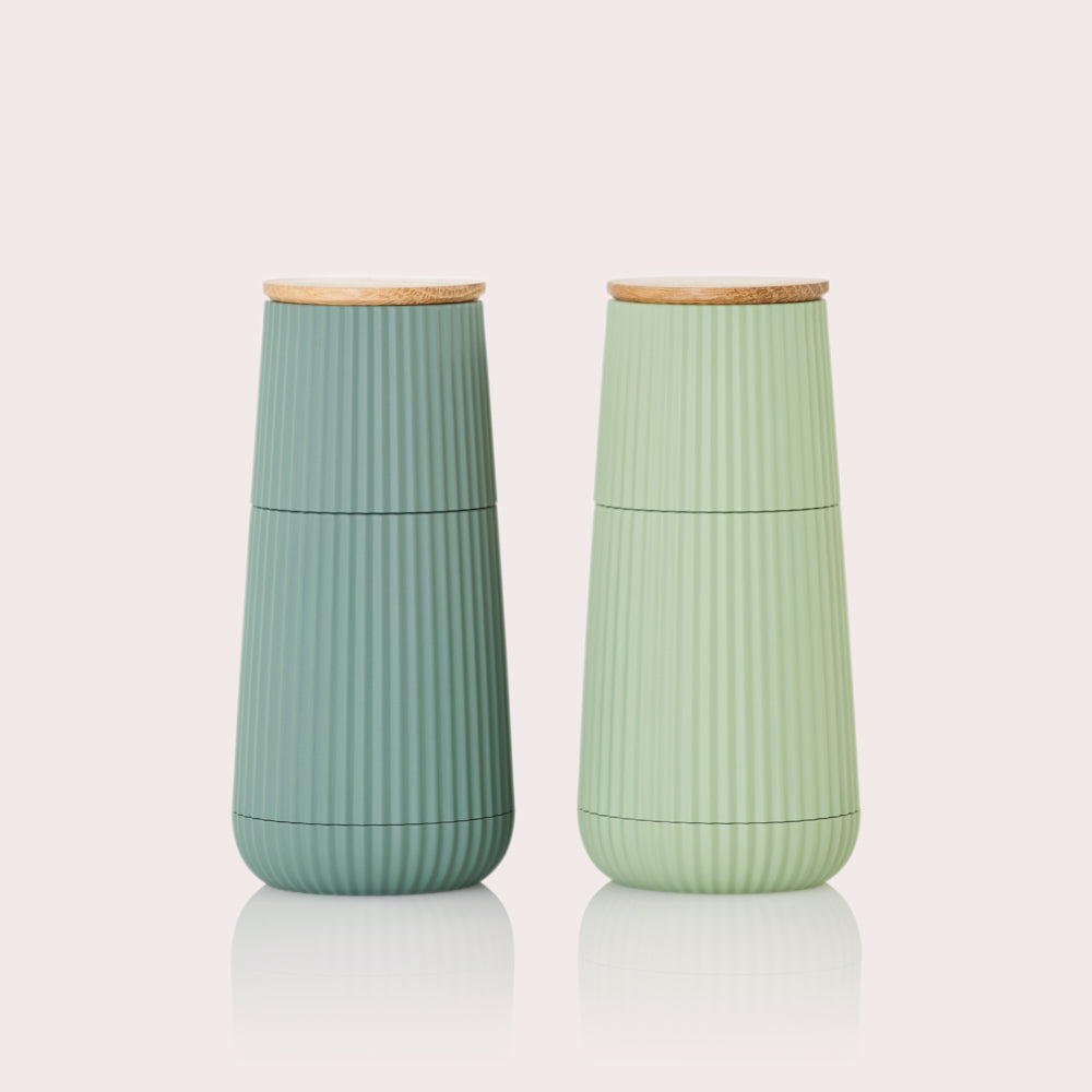 Scape Salt & Pepper Mill Set in Light & Dark Green