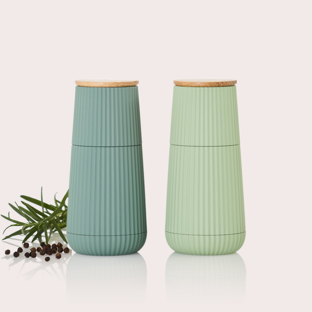 Scape Salt & Pepper Mill Set in Light & Dark Green