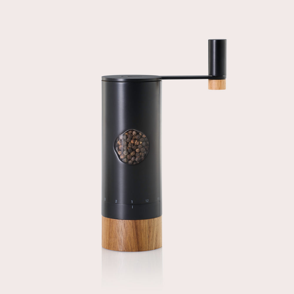PowerMill Geared Salt & Pepper Mill in Black & Wood Finish