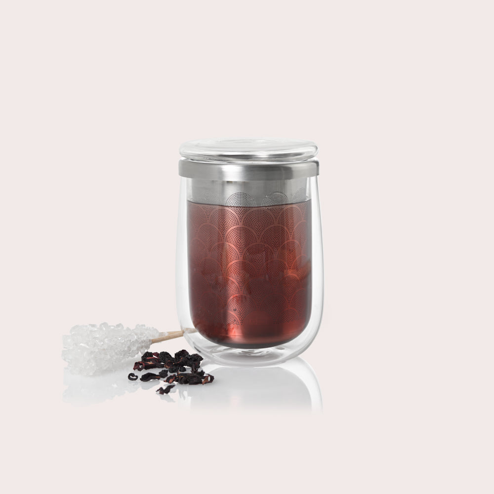 Fusion Glass Tea Glass with Tea Infuser