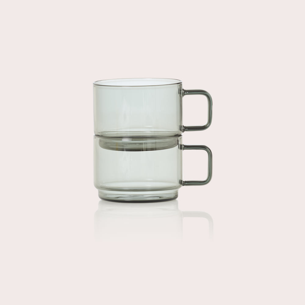Impact Cup 2 Piece Set in Grey Glass