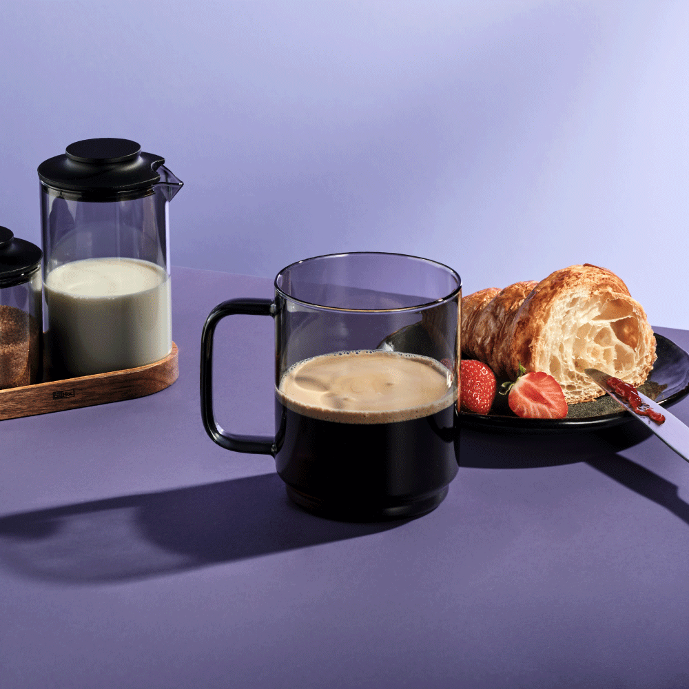 Impact Glass Cup in Grey Glass