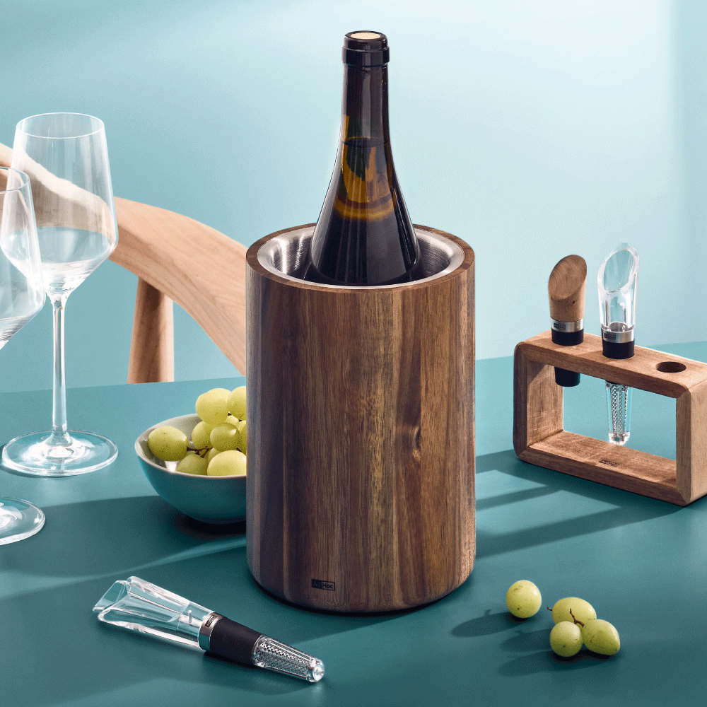 Vine Wine & Champagne Cooler in Acacia Wood