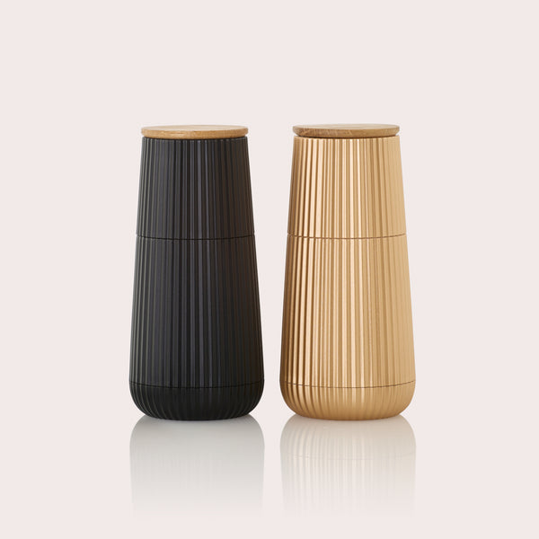 Scape Pepper & Salt Mill Set Black & Gold | Oak Wood – AdHoc