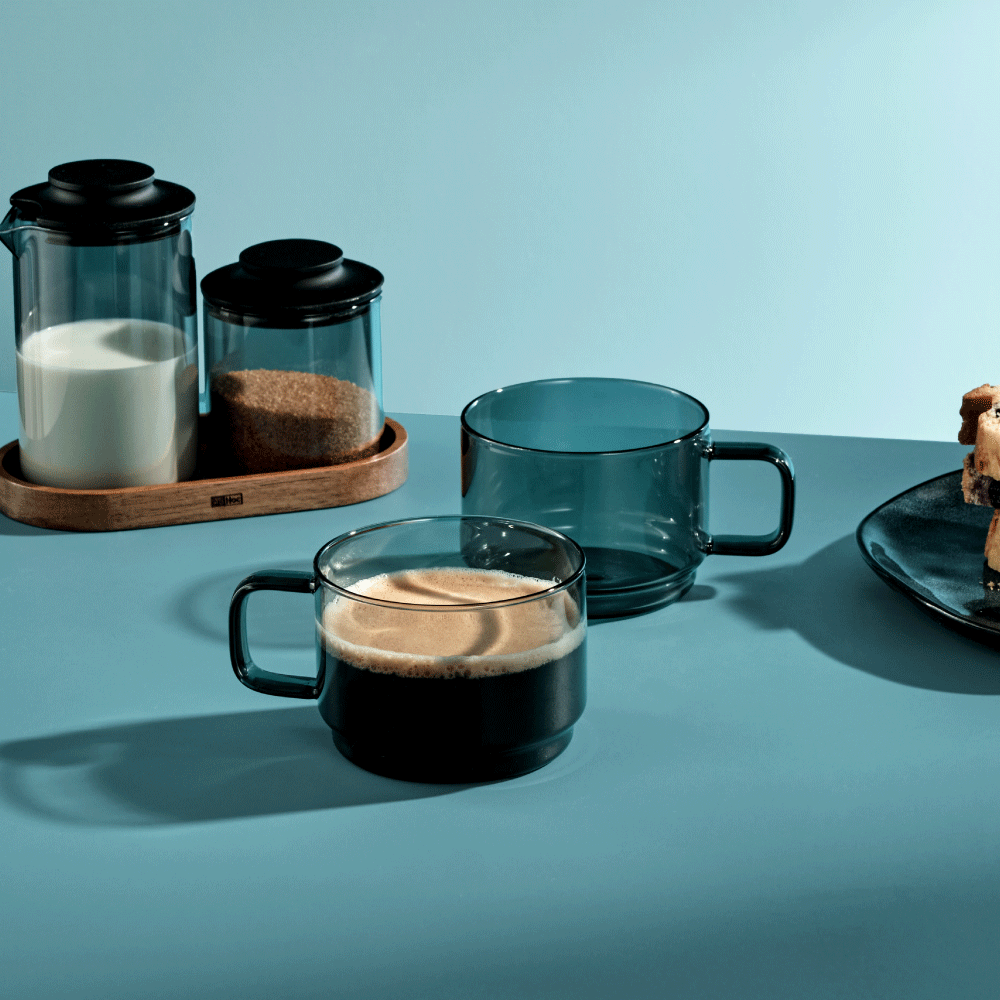 Impact Cup 2 Piece Set in Grey Glass